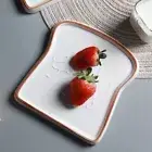 Durable Toast Shaped Plate Aesthetic Cake Plate Serving Plate Steak Plate Home