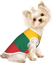 Flag of Lithuania print Dog Shirts for Small Dogs Stretchy T-Shirts Lightweight Tank Top Sleeveless Striped Vest
