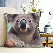 FHEDVBN Cute Koala Pillow Covers 12"x12" Decorative Couch Pillowcases Soft Farmhouse Cushion Cover Throw Pillow Case Square Pillow Shams Home Decor for Sofa Living Room Bed