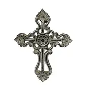 Willow & Silk Handmade Religious Motif Cross Ornate Home Decor Taupe