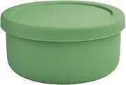 24oz Silicone Lunch Box, Round Salad Bowl with Lid, Airtight Food Container for Meal Prep, Leftovers, Soup & Stew Storage. Microwave, Fridge, Dishwasher Safe. BPA-Free (Grass green)