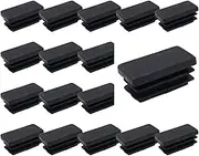 Pack of 20 NUZAMAS Rectangle Black Plastic End Caps,15 x 30mm Plastic Plugs,Rectangle Tube Anti-Slip Mat, Plastic Caps End Tube Insert for Chairs Desks Tables Beds Furniture Foot Plug Steel Pipe Cover