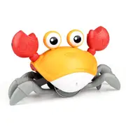 Obstacle Avoidance Crawling Crab Sensory Toy with Music and LED Light - USB Rechargeable