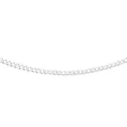 Italian Made Silver Bevelled 55cm Solid Dia-cut Curb Chain