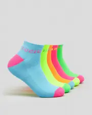 [Lucid] Lucid Men's Fluro Ankle Socks 5 Pack One Size Multicolor