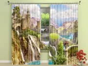 3D Castle Falls 43 Blockout Photo Curtain Print Curtains Drapes Fabric Window AU