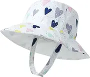[LAPI.ZAPI] Baby Sun Hat Print Pattern Reversible Kids Boy Girls hat UPF 50+ Sun Protection Beach Bucket Hat Wide Brim