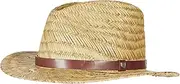 [BRIXTON] Unisex Messer Resort Straw Fedora, Color Tan, Size: Medium, Tan