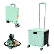 Foldable Utility Cart Portable Rolling Crate Handcart Shopping Trolley Collap...