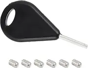 Surfboard Fin Key 6pcs Screws Kit, Hex Tool with Plastic Handle, Stainless Steel Replacement Screws, Keychain Loop for Travel