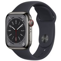 Apple Watch Series 8 GPS+流動網絡 41毫米 石墨色不鏽鋼錶殼 配午夜黑運動手環 MNJK3ZA/A 香港行貨