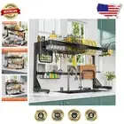 Premium 2-Tier Over Sink Dish Drying Rack - Adjustable Stainless Steel Design