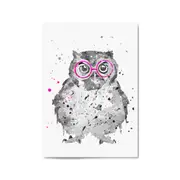 Owl with Glasses Nursery Animal Bedroom Wall Art