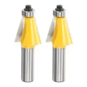2pcs 15 Degree Chamfer Router Bit 1/2" Shank 1" Cutting Length Carbide, Yellow