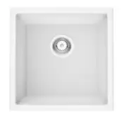 543*457*250mm Matte White Single Bowl Quartz Undermount Kitchen Sink