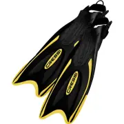 Cressi Palau Long Adjustable Fins Snorkelling Fins - Black/Yellow 13/2 UK Child