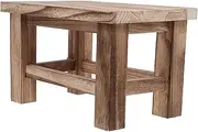 Zerodeko Solid Wood Step Stool Vintage Home Use Stool for Changing Shoes Adults Lightweight Natural Finish for Living Room Bathroom Outdoor Use
