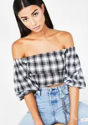 Left On Read Plaid Top