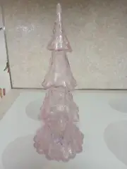 Light Up Clear Light Pink Acrylic 15" Christmas Tree