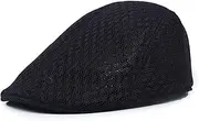 [ZARSIO] Men Mesh Flat Cap Breathable Summer Hat Newsboy Hat Ivy Hat Cabbie Hat