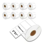 2" x 1" Direct Thermal, Perforated Barcode Labels, for Rollo&Zebra 1300/roll