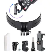 Foldable Action Camera Helmet Mount Kit with j Hook and Phone Clamp