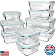 S SALIENT 18 Piece Glass Food Storage Containers with Lids, Glass Meal Prep C