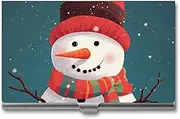 [RKJVB] Business Card Holder Xmas Snowman Slim Business Card Case Professional Name Card Holders Purse Name Card Organizer Minimalist Pocket Card Cases for Men Women, Xmas Snowman, 3.7 x 2.2 x 0.3