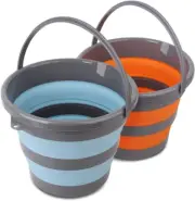 2 Pack Collapsible Plastic Bucket with 2.6 Gallon (10L) Each, Foldable round Tub
