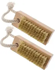 2pcs Nail Cleaning Brush Nail Brush Toe Brush Powder Brush Nail Dust Brush Nail Cleaner Brush Manicure Brush Nail Scrubber Nail Scrub Brush Sisal Beige