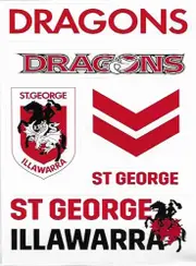 St George Dragon NRL Wordmark Logo Decal Stickers