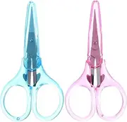 CORHAD 2Pcs Embroidery Scissors Craft Scissors for Cutting and Thread Lightweight and Portable with Protective Covers