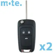 2 x To Suit Holden Barina/Cruze/Trax 3 Button Remote Flip Key Blank Shell/Case