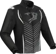Bering Gang waterproof Motorcycle Textile Jacket, black-grey-white, Size 2XL for Men Black Grey White