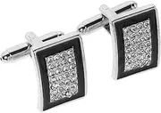 [Healeved] 1 Pair Elegant Rhinestone Drip Oil Cufflinks for Men Stylish Shirt Studs for Tuxedo and Formal Events Versatile Fashion Accessory for Weddings and Business Meetings