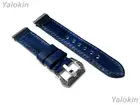 Blue Brushed Leather Band Strap for Fitbit Versa 3 4 and Sense 2 Smartwatches