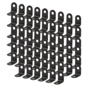 Angle Bracket Metal Black Brace Fastener Shelf Support w Screws 12 x 12mm, 60pcs