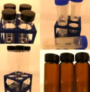 Rack With Plastic Or Glass Tube Bottle 4 Positions Jar Clear Amber Spice Oil