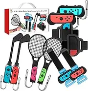 2022 Sports Accessories for Nintendo Switch / Nintendo Switch OLED - Controller Grips, Tennis Rackets, Golf Clubs, Wrist & Legs Bands