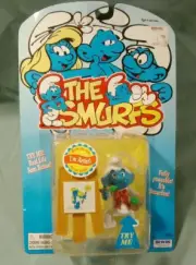 Smurfs Artist, Figure w Accessory, 1996 Toy Island