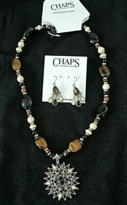 CHAPS necklace with semi precious stones and matching earrings