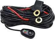 Daseeme LED Light Bar Wing Harness Kit, 300W 2 s 16 AWG Universal LED Wing Harness with 12V 40A Relay On & Off for Off-Road Vehicles Fit 1 Light
