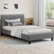 ALFORDSON Bed Frame King Single Wooden Platform Mattress Base Fabric Grey