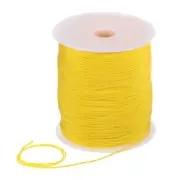 1mm Nylon Satin Cord 305 Yards Bracelet String Beading Thread, Yellow