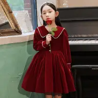 在飛比找蝦皮商城精選優惠-女童紅色洋裝 兒童聖誕裝 過年洋裝女童 女童紅洋裝 兒童晚禮