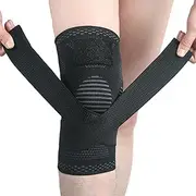 1 PC Comfort Elasticity Knee Pad Fitness Volleyball Knee Sleeves with Bandage Compression Knee Braces Knee Sleeve
