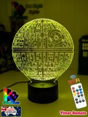 DEATH STAR EMPIRE 3D LED Battery USB Night Light 7 Colour Changing Room Lamp