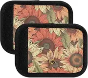 [ODAWA] Sunflowers Floral Landscape Luggage Handle Wrap Neoprene Luggage Tags Handle Covers for Suitcase, Carry On, Backpacks, 4 Pack