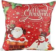 FONDOTIN Elegant Christmas Linen Pillow Decorative Throw Pillow for Sofa Couch Home Decor