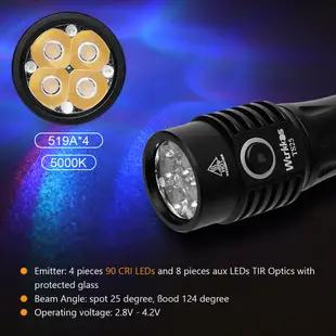 Wurkkos TS25 強大的 4000lm EDC 21700 手電筒四路 TIR 光學 帶多色輔助 LED